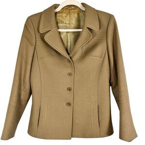 Vintage Reine Schurwolle Wool Jacket 40 Tan Neutral Minimalist Classic Old Money
